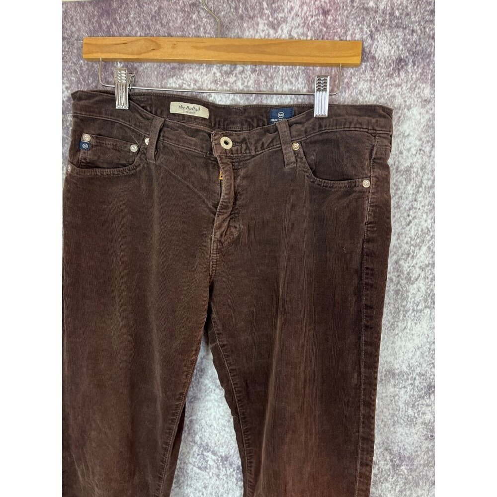 ADRIANO GOLDSCHMIED CORDUROY Pants 32R COFFEE BEAN THE BALLAD SLIM BOOT Mod Boho - Picture 4 of 15
